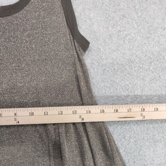 free people beach Baby Doll Tunic Wmns Small Gold Shimmer Sleeveless Tank Swing - Picture 7 of 13